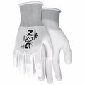 Mcr Safety Gloves, White Poly White PU 13 Gauge L, 12PK 96655L